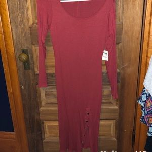 Burgundy Long sleeve dress
